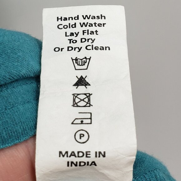 Caite Embroidered Tunic Top Women's S Teal Green V-Neck Curved Hemline Boho Long - Picture 8 of 8